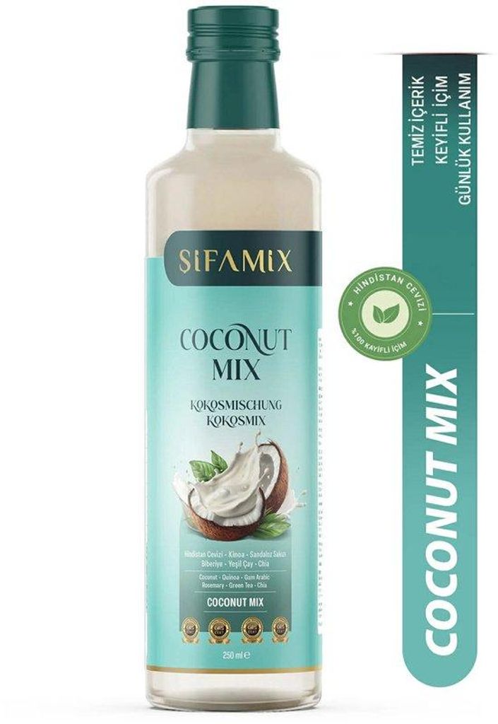 Sifamix Kokos-Mixgetränk mit Kokosessig, Chiasamen & Grünem Tee – Mit Quinoa & Rosmarin – Kalt Genießbar – 250 ml
