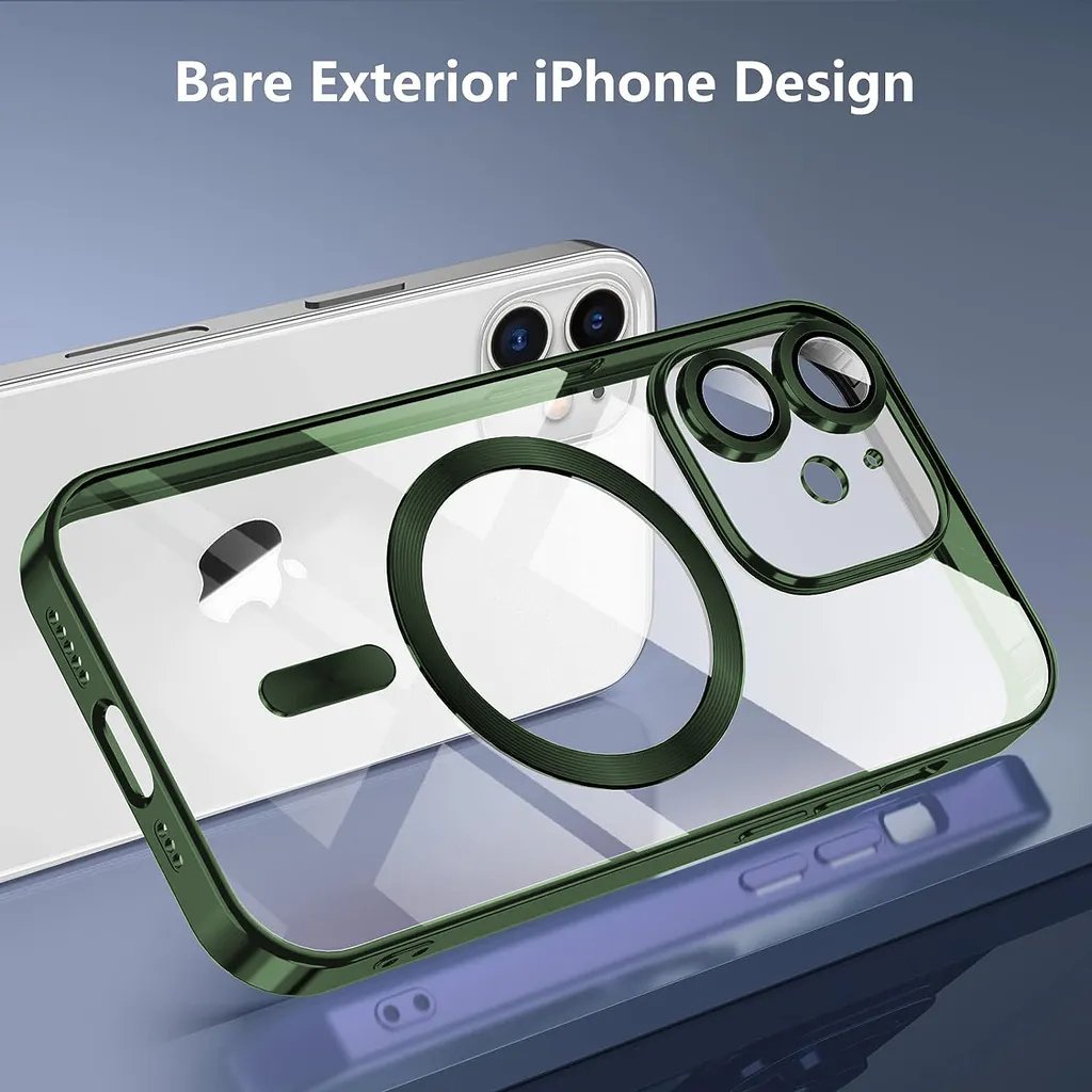 Moozy LumiCase cover per iphone 11 trasparente, 6.1-pollici, Custodia per iphone 11 Sottile e Morbida Antiurto, Cover Case per iphone 11 con protezione fotocamera, Viola