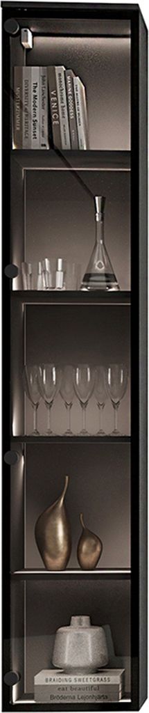 Hängevitrine Vitrine Vitrinenschrank FIVO 03 schwarz  Produktbild 