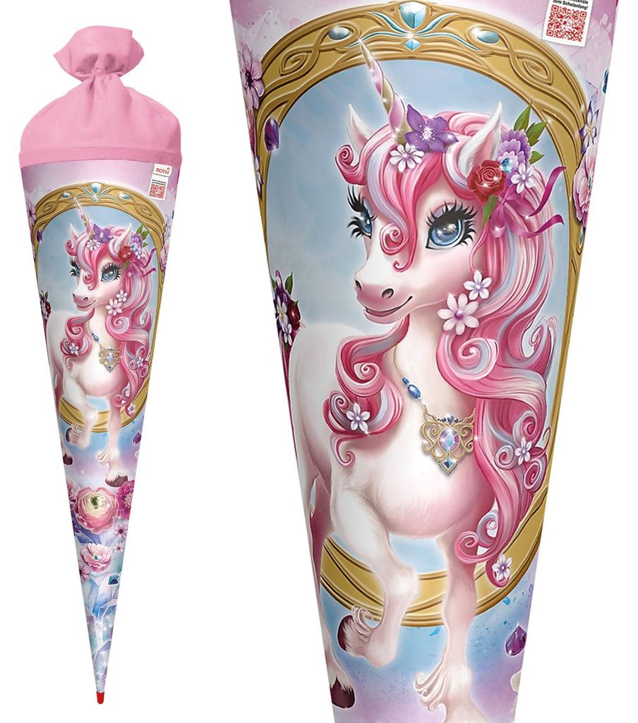 ROTH Schultüte "Einhorn Beauty" rund 700 mm Produktbild 
