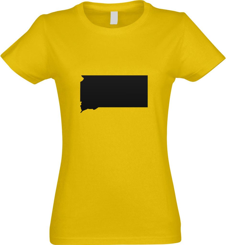 Kiwistar - T-Shirt tailliert - Damen - gelb - USA - Bundesstaat - South Dakota - mit Motiv Bedruckt - Funshirt Design - Sport - Freizeit - Damen - XL