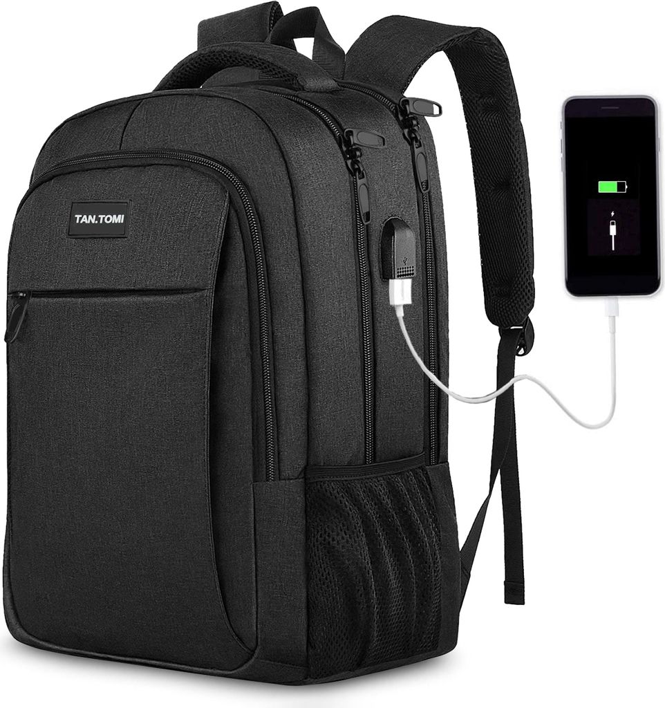 Mofut Rucksack Herren, Groß Laptop Rucksack 17,3 Zoll Schulrucksack Laptoptasche mit USB Ladeanschluss Anti Diebstahl Business Arbeit Reisen Rucksack