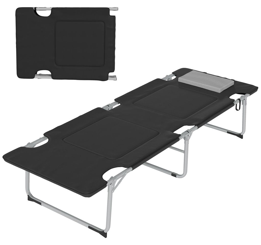Feldbett faltbar Campingbett mit Kissen Tragetasche 183 x 66 x 33 cm G?stebett bis 114 kg Campingliege fš¹r Erwachsene Klappbett fš¹r Indoor. O...