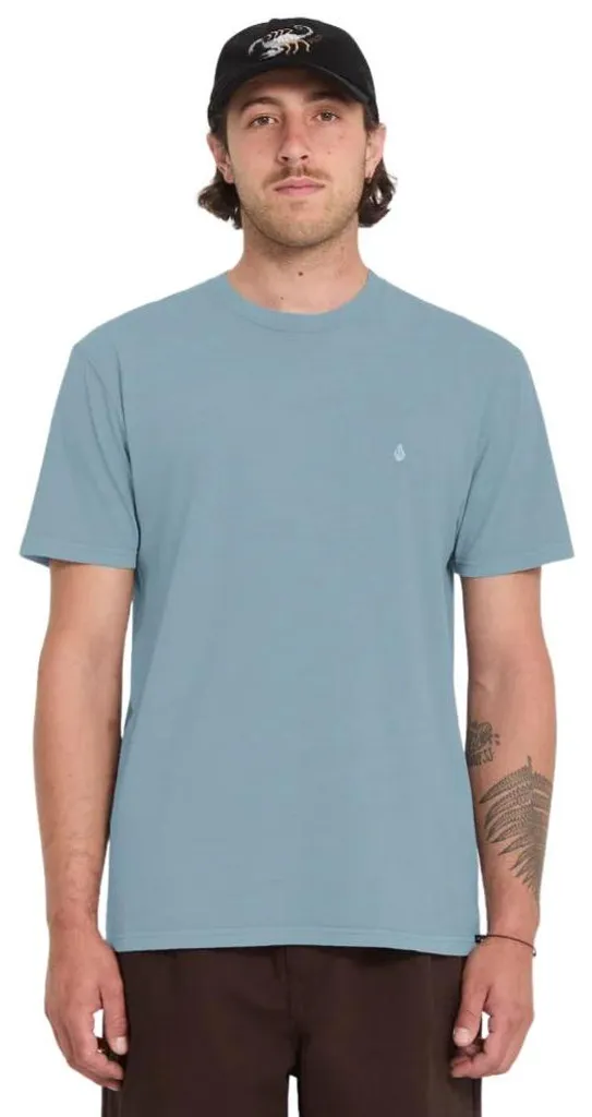 T-shirt Volcom Solid Stone EMB SST Tradewinds XL en Coton Premium Bleu