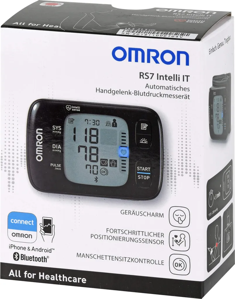 Omron RS7 Intelli IT Misuratore di Pressione da Polso Bluetooth HEM-6232T-D - 3