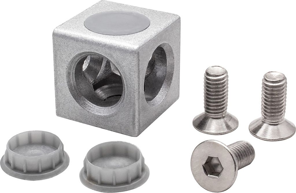 3-Wege Würfelverbinder Eck-Verbinder für Aluprofil 30x30 - Produktbild 