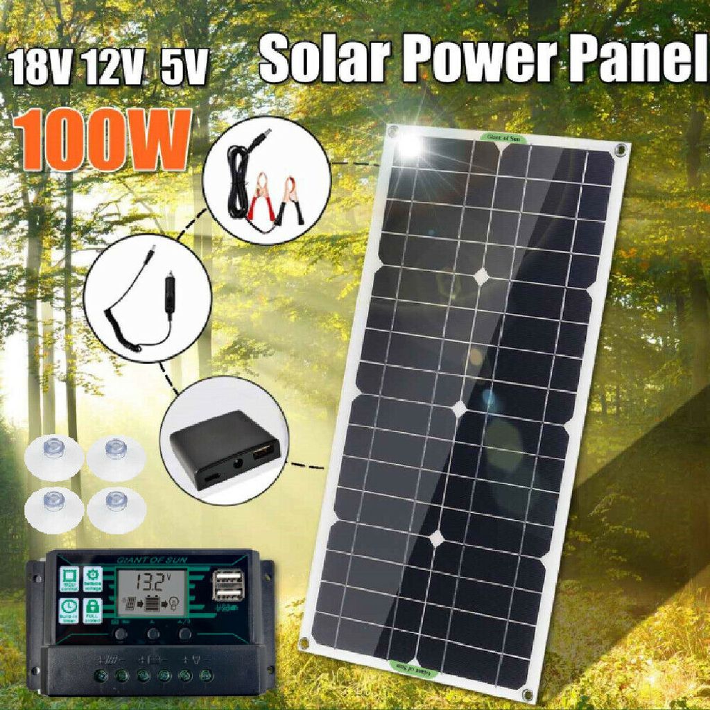 250W 18V Solarpanel Monokristallin Solarmodul Controller für Wohnwagen Wohnmobil 