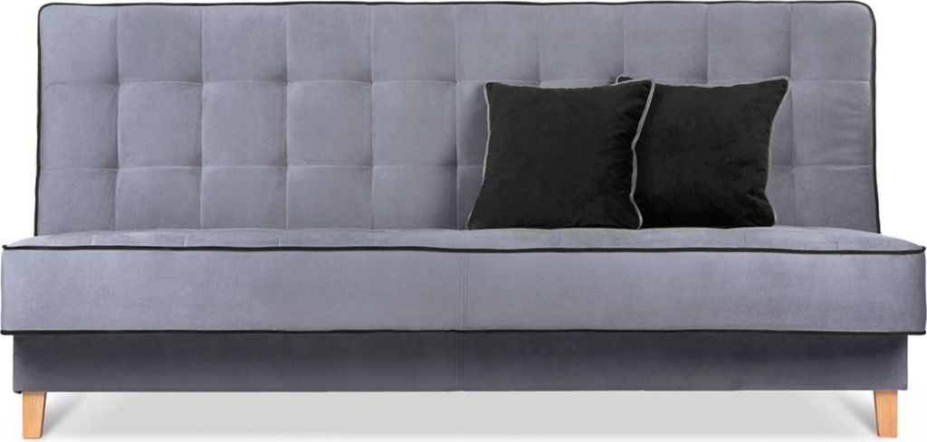 KONSIMO Schlafsofa 3 Personen ausziehbare Liegefläche: 197x120cm mit Wellenunterfederung "DOZER", Dunkelgrau, Velours-Stoff, Kinderzimmer, 197x94x...