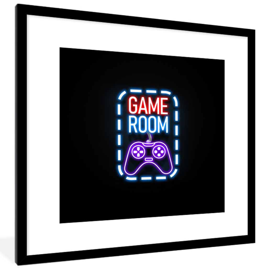 MuchoWow® Gerahmtes Poster Neon - Zitate - Spielzimmer - Produktbild 