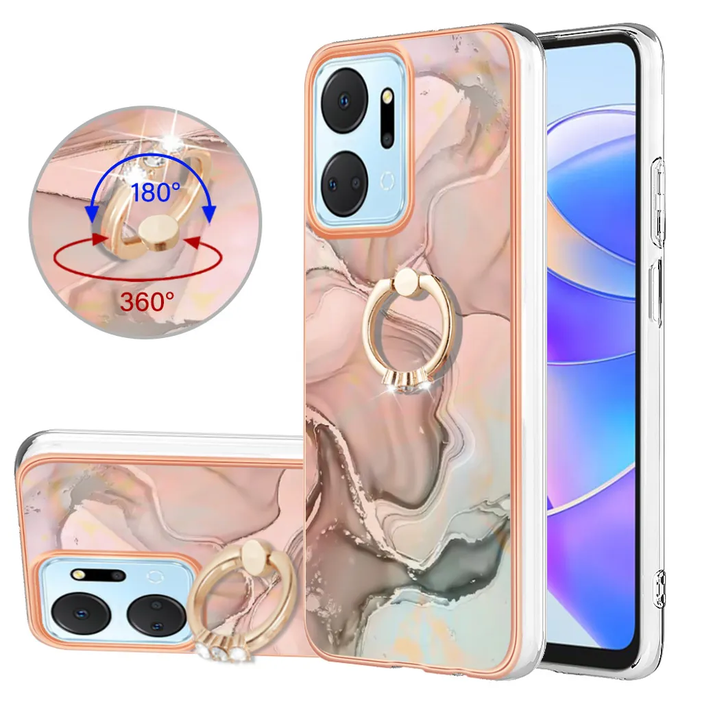 Offerta Cover Honor X7A Crème: Silicone Bumper + Supporto Anello Magnetico