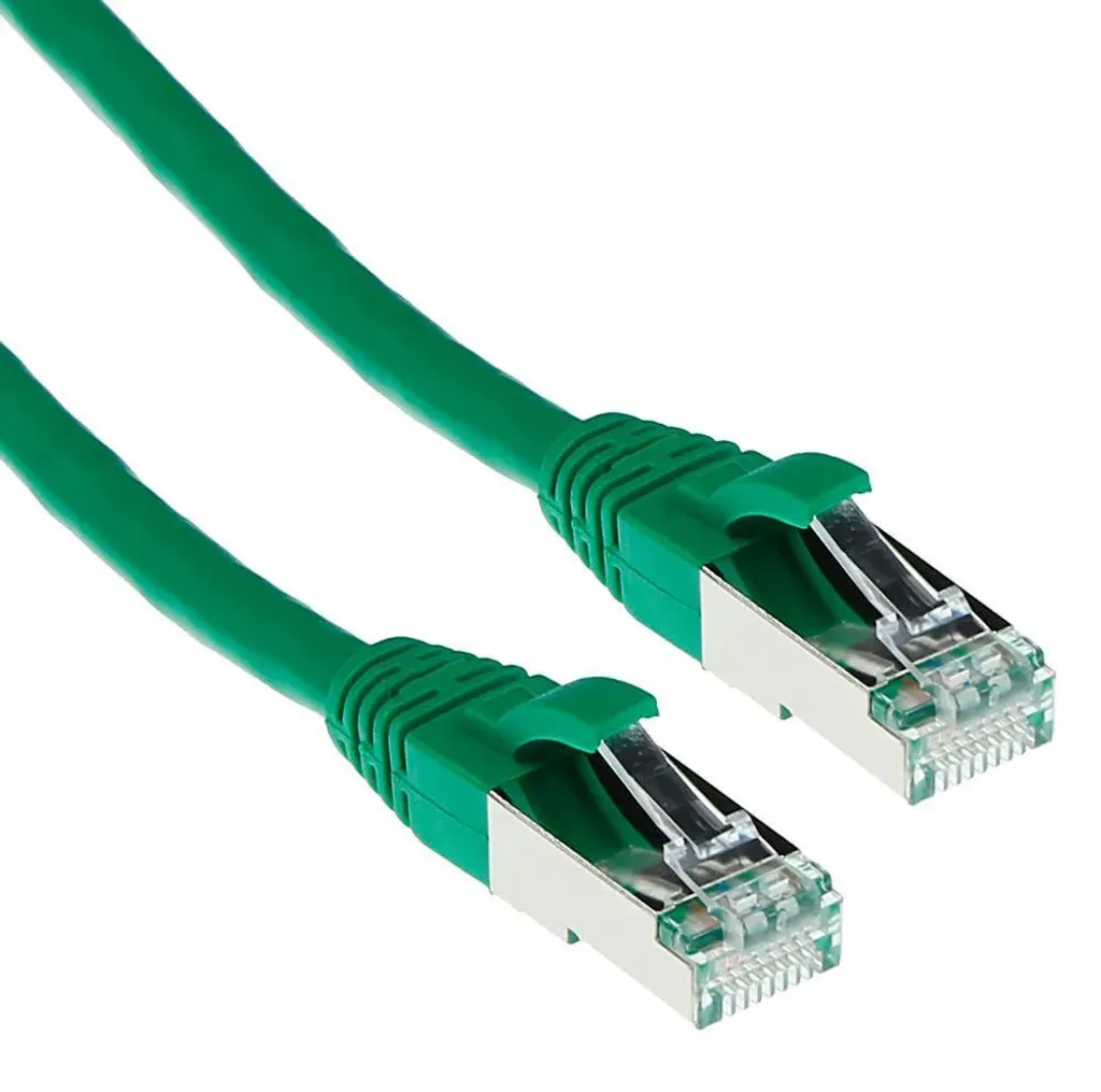 Câble CAT6A 15m Blindé SFTP Vert LSZH ACT Haute Vitesse 10Gbps Snagless