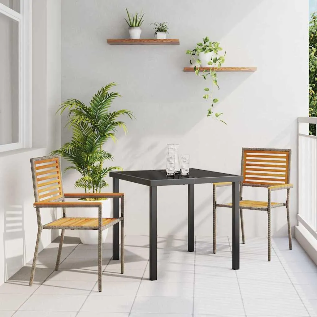 Set 2 Sedie Giardino vidaXL Grigio Marrone - Arredo Esterno Moderno - 2