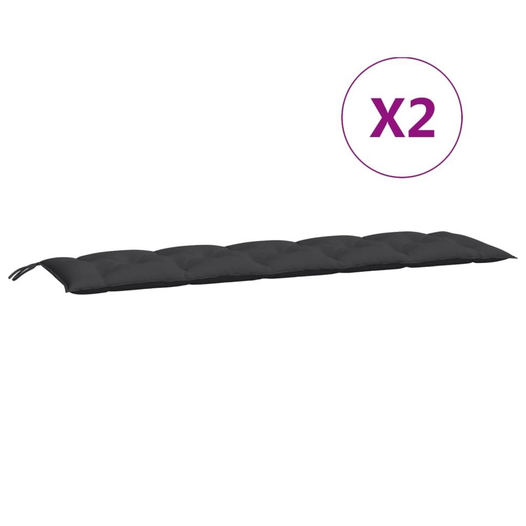 vidaXL Cuscini per panca da giardino 2 pezzi neri 180x50x7 Immagine del prodotto 