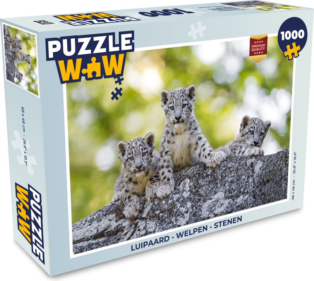MuchoWow Puzzle 1000 Teile Leopard - Jungtiere - Steine - Erwachsene - Rätsel