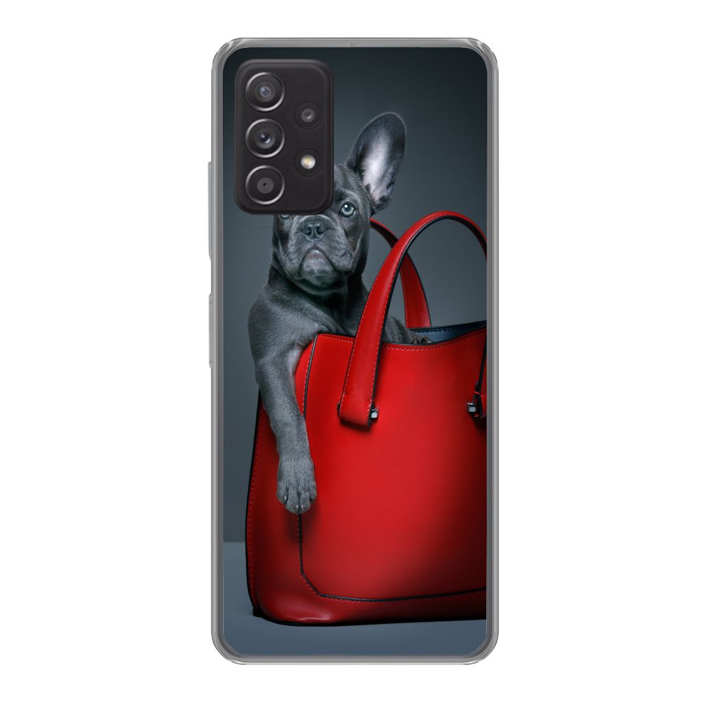 MuchoWow Handyhülle Schutzhülle Hülle für Samsung Galaxy A33 5G Hund - Lustig - Tasche - Kinder - Jungen - Mädchen - Kinder Silikon Softcase...