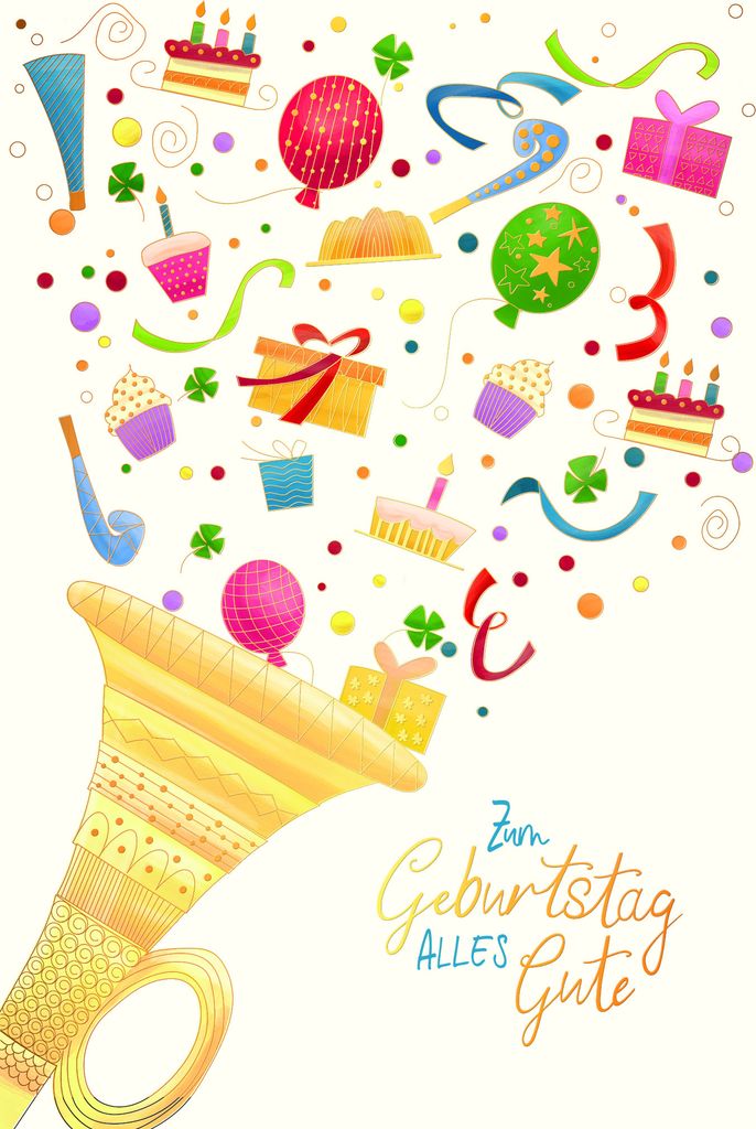 A - Geburtstag - Glückwunschkarte im Format 11,5 x 17 cm mit Umschlag