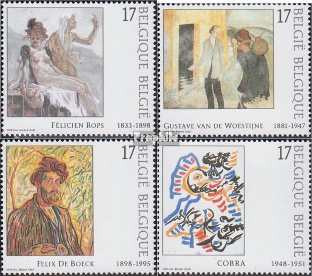 Briefmarken Belgien 1998 Mi 2793-2796 (kompl.Ausg.) postfrisch Kunst