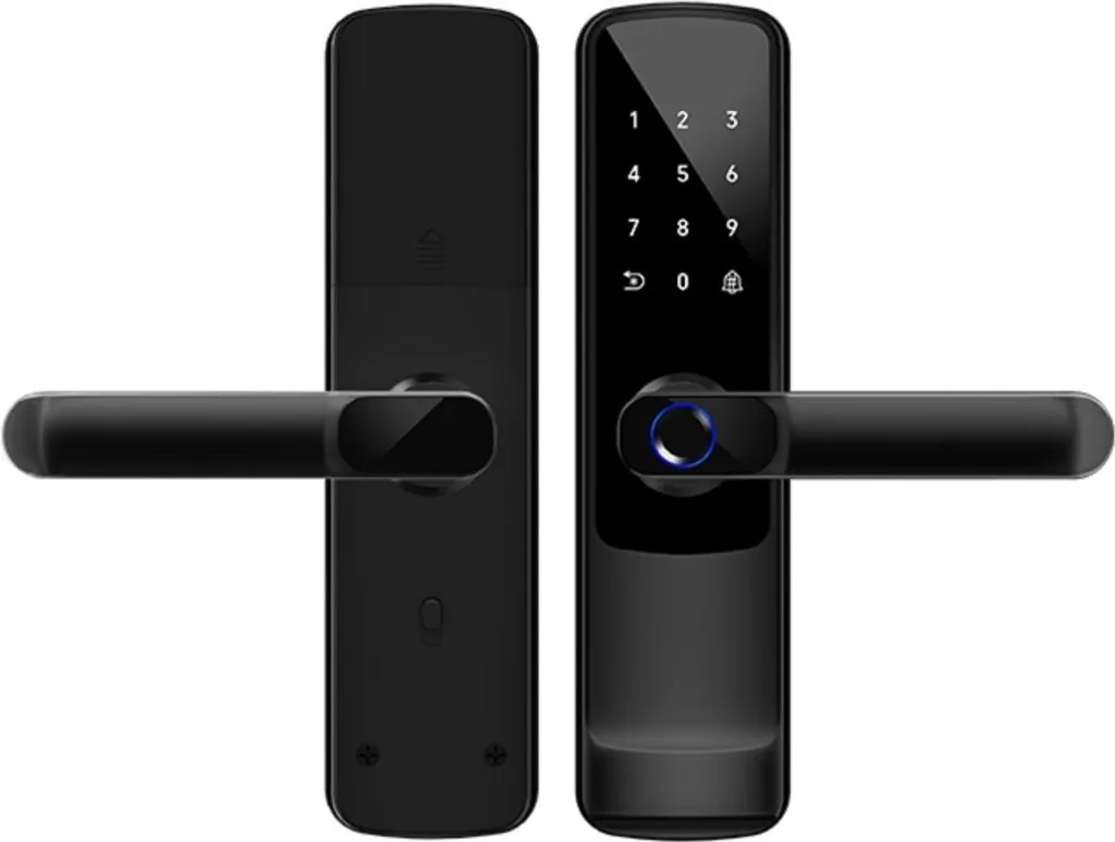 INF Serrure Connectée Tuya WiFi en Alliage d'Aluminium Noir Haute Qualité