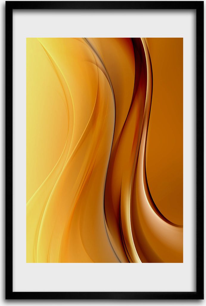 Bild - Bilderrahmen - 40 cm x 60 cm - MDF - Rahmen - Wandkunst - Wellenabstraktion