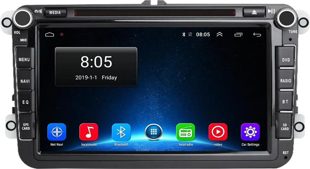 Système de Navigation GPS 8" pour VW Touran Tiguan Polo avec Lecteur CD