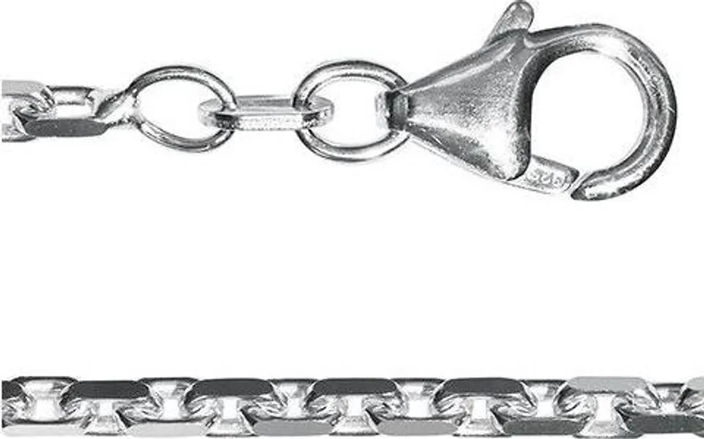 Collier chaîne maille ancre en argent massif 925 et finition rhodiée