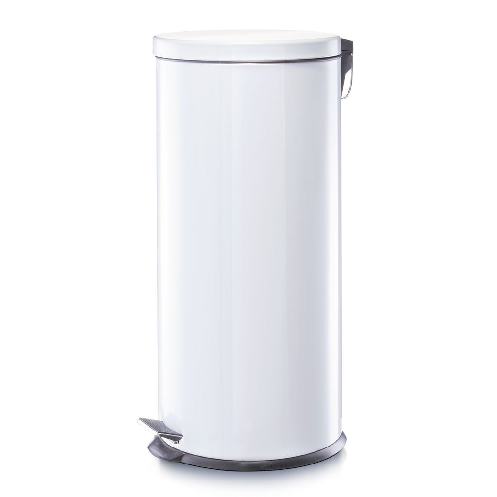 Zeller Treteimer, 30 ltr., weiß, Metall Ø 29 x 66 cm