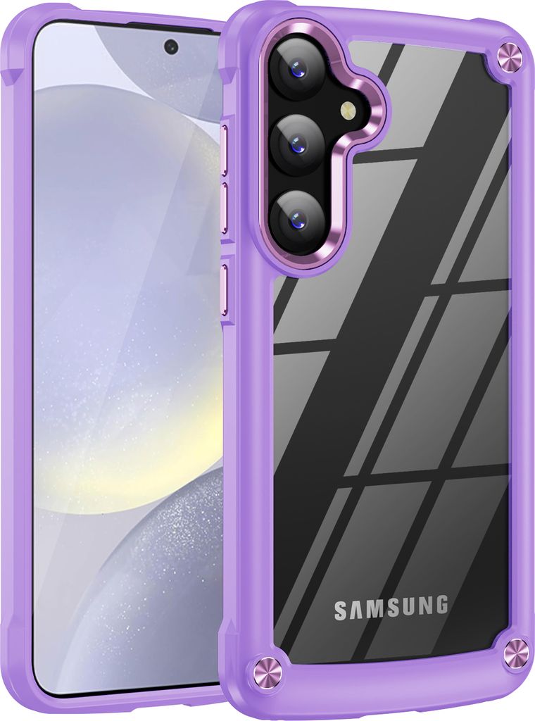 Hülle für Samsung Galaxy A35 Hybrid Transparente PC Robust TPU Bumper Stoßfest Schutzhülle Lila