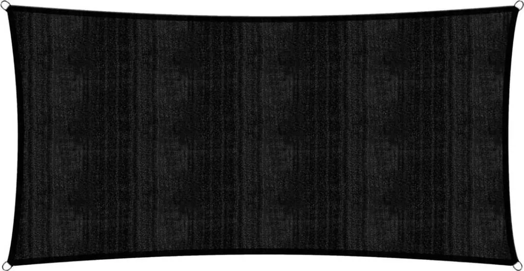 Voile d'ombrage Lumaland 5x7m en HDPE noir avec cordes de fixation