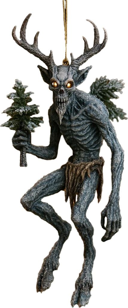 Dunkler Weihnachtsbaumschmuck aus Acryl, kopflos, Weihnachtsmann/Teufel, 2D, für drinnen und draußen, für die Dekoration von Zuhause und Partys