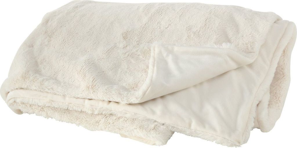 Boltze Decke Storan – Kuschelige Fell-Decke 150x200 Cm, Cremeweiß Aus Polyester