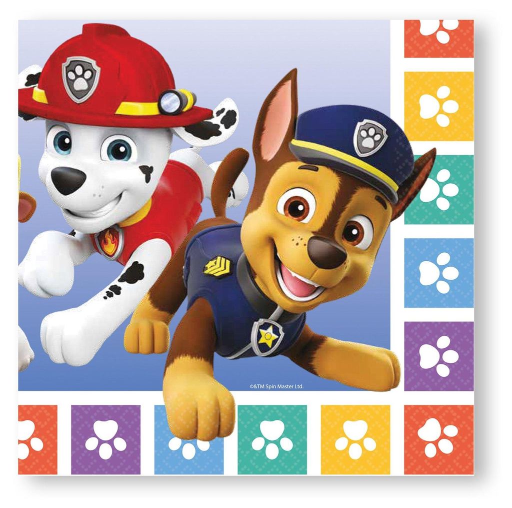 Amscan 9914237 - Servietten Paw Patrol - 16 Stk. - 33 x 33 Produktbild 
