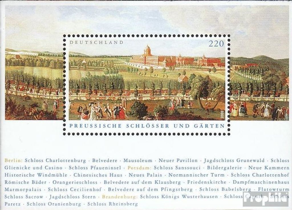 Briefmarken BRD (BR.Deutschland) 2005 Mi Block66 (kompl.Ausg.) FDC Schlösser