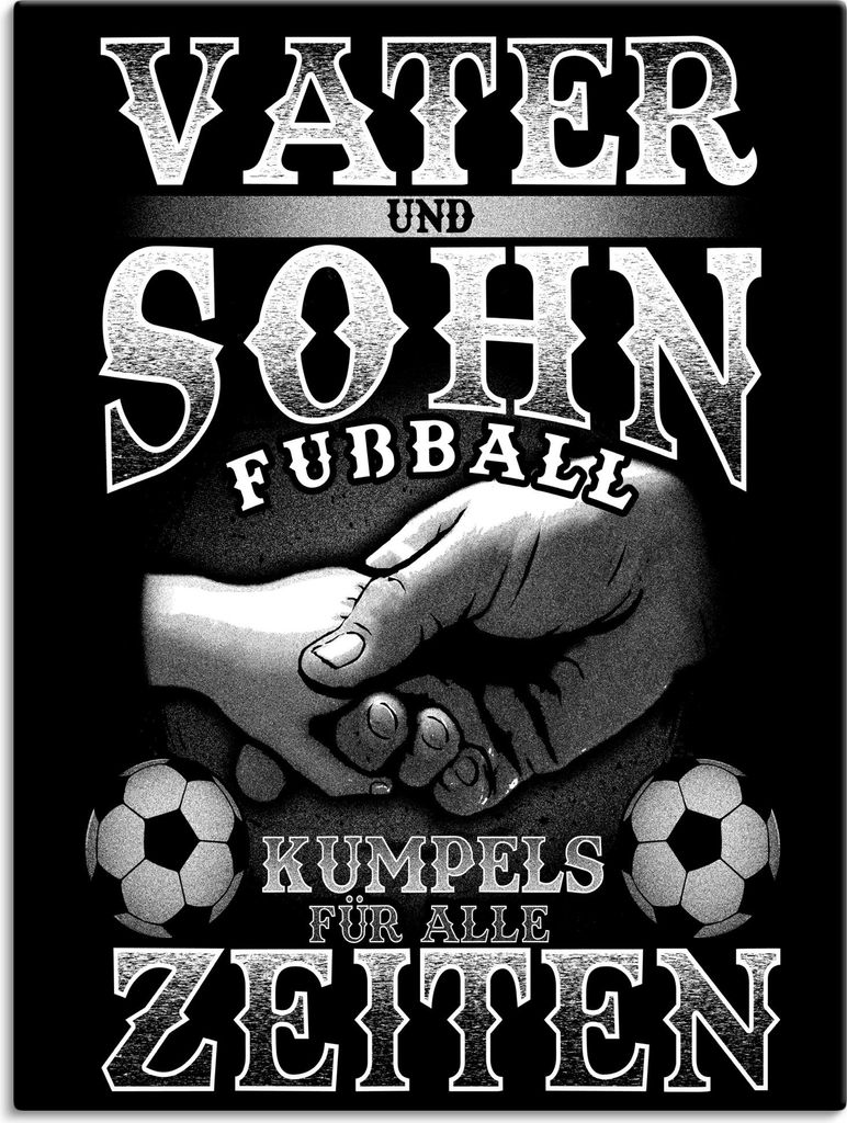 ARTland Leinwandbild Vater und Sohn Fußball Kumpels Größe: 60x80 cm