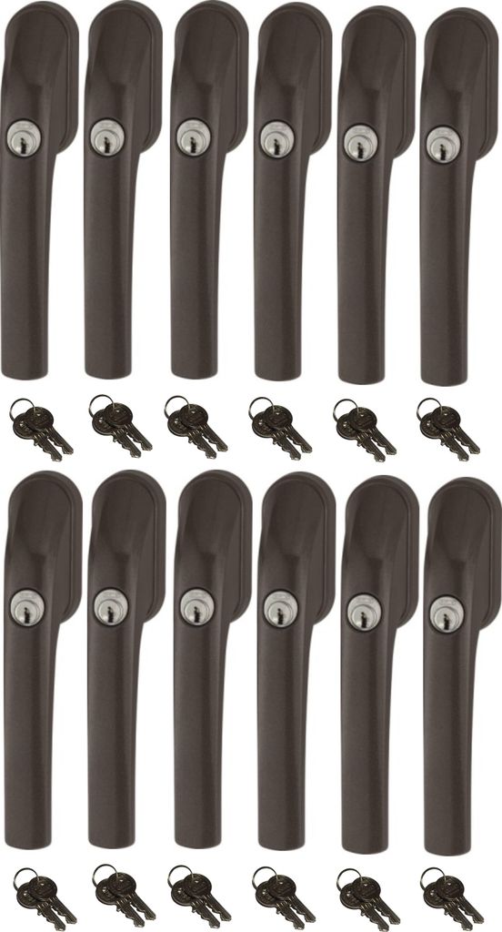 Abus FG300 abschließbarer Fenstergriff braun, im Set 12 Produktbild 