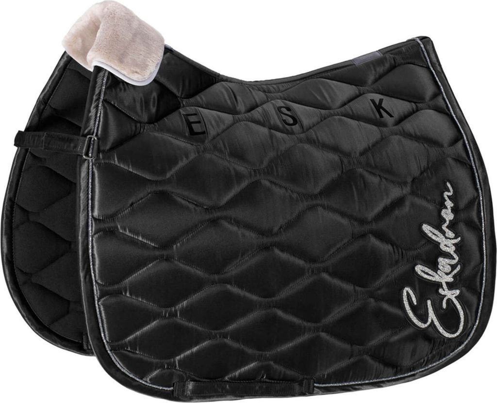 Eskadron ESSENCE Schabracke " SATIN " mit Steinchen - Schriftzug Form - Vielseitigkeit Farbe - black