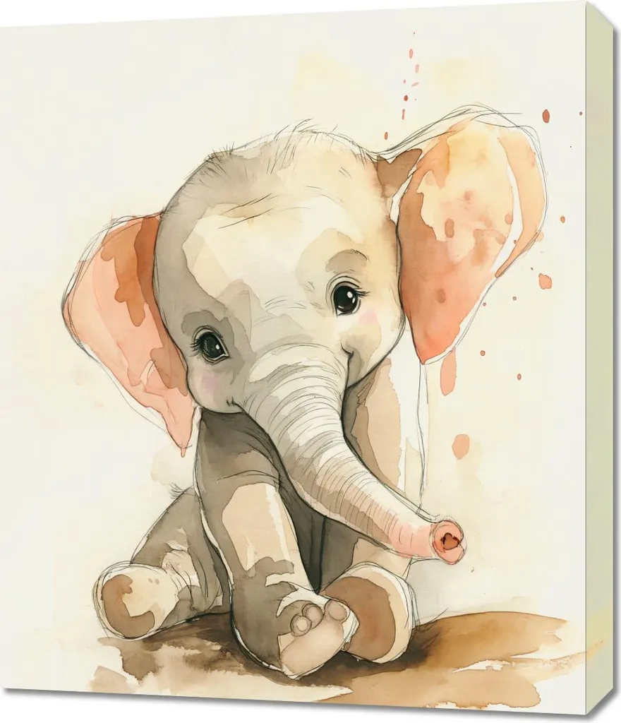 Toile éléphant gris 60x70 cm - Impression haute définition grand format