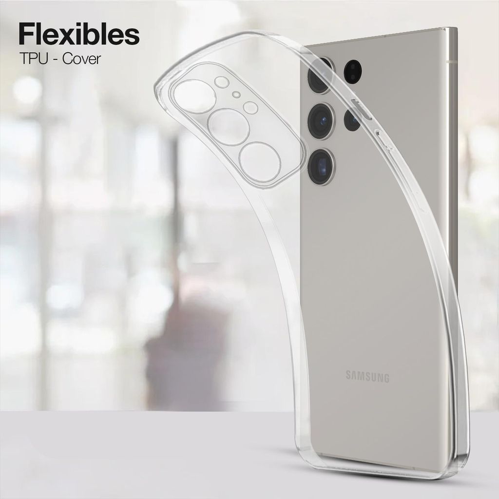 Slim Cover für Samsung Galaxy S24 Ultra Hülle Transparent Flexibel Elastisch Backcover Schutzhülle Handyhülle