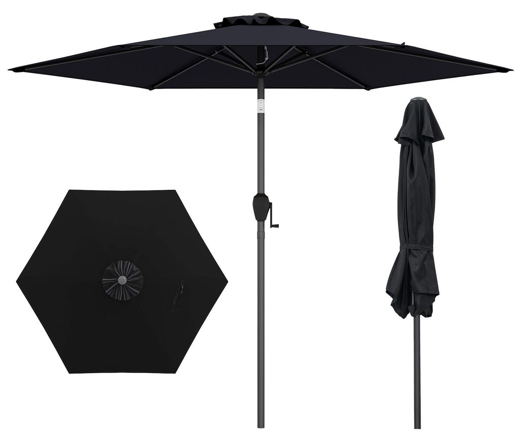 Parasol COSTWAY φ230cm, parasol de jardin avec manivelle et Image du produit 