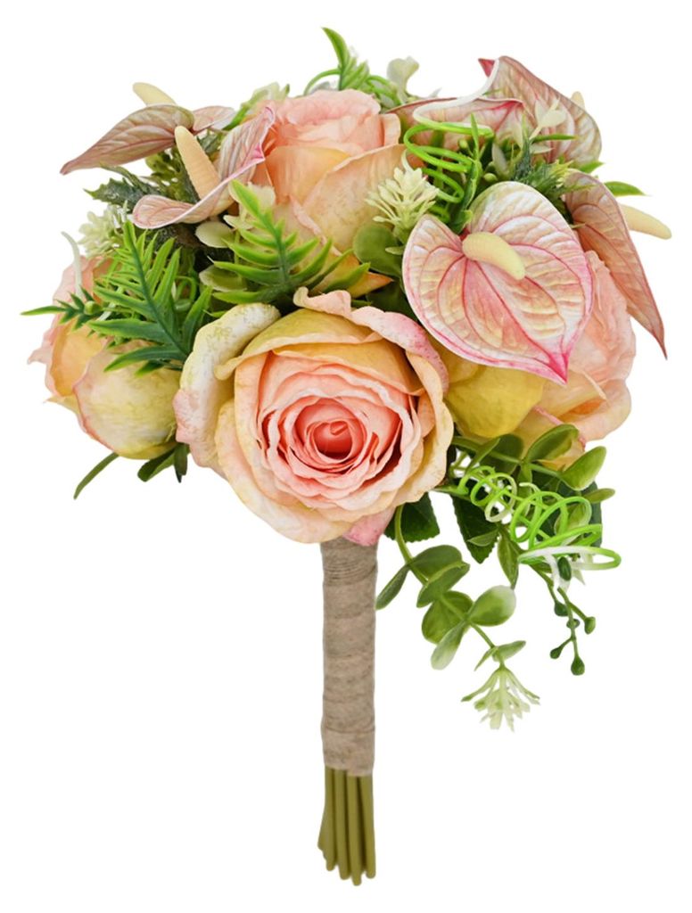 Künstlicher Rosenstrauß aus Stoff, der nicht verwelkt, blüht das ganze Jahr über, kein Gießen erforderlich, künstliche Blume für die Tischde...