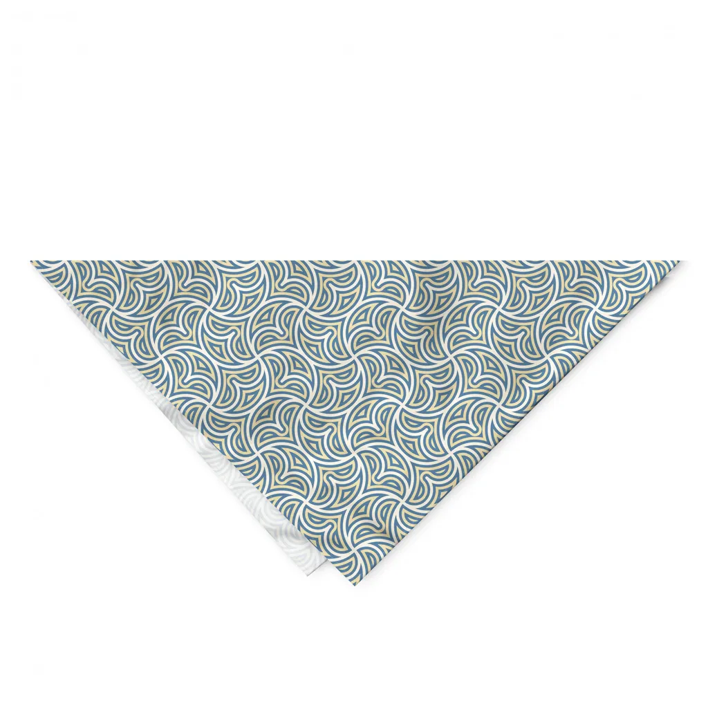 Bandana Cane Motivi Celtici ABAKUHAUS 55x55 cm Giallo Blu Ardesia