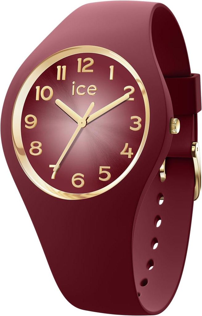 ICE Glam Secret Damenuhr Burgundy 37mm, Kunststoffarmband, wasserdicht 10 ATM, sportlich-elegant, inkl. Anleitung, ideal für Alltag & Freizeit