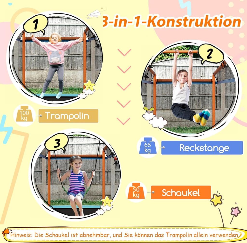 COSTWAY 3 v 1 detská trampolína, záhradná trampolína Obrázok produktu 3