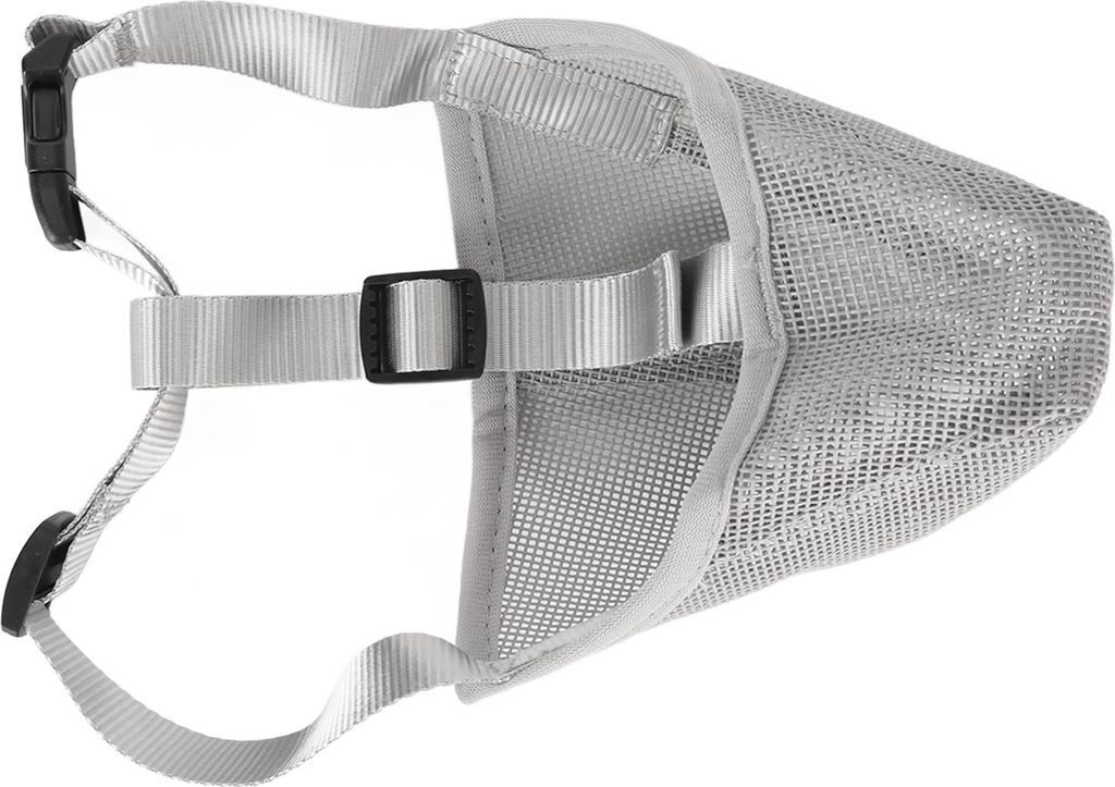Maulkorb für Hunde, atmungsaktiv, verstellbar, verhindert Beißen, Kauen, Haustiernetz für Outdoor-Training, Grau, XS