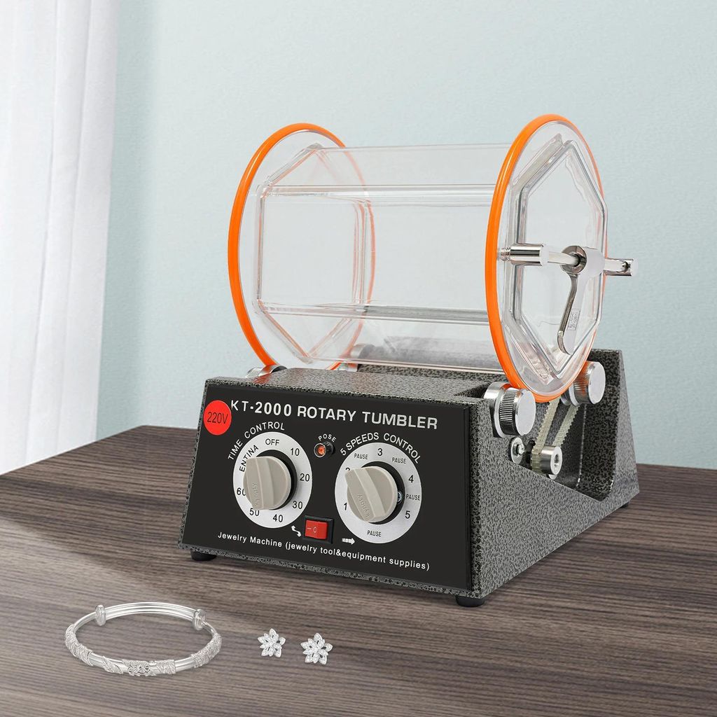 Schmuckpolierer - Elektrische Poliermaschine - 150 W - Timer - Reversierbare Rotation - Perlenpolitur - Schwarz
