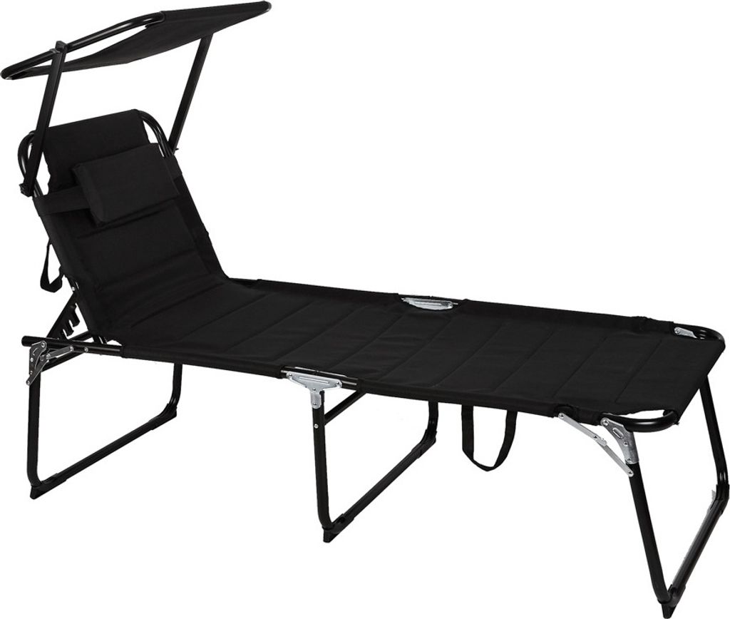 Linder Exclusiv Klappbarer Gartenliege XXL mit Baldachin Produktbild 5