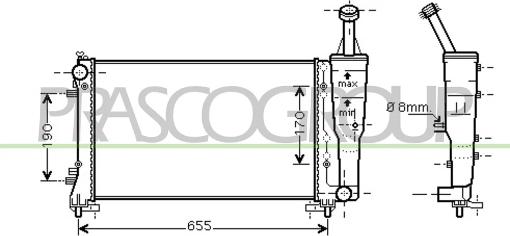 Évitez la Surchauffe : Radiateur Moteur Fiat Idea PRASCO OE 46834075