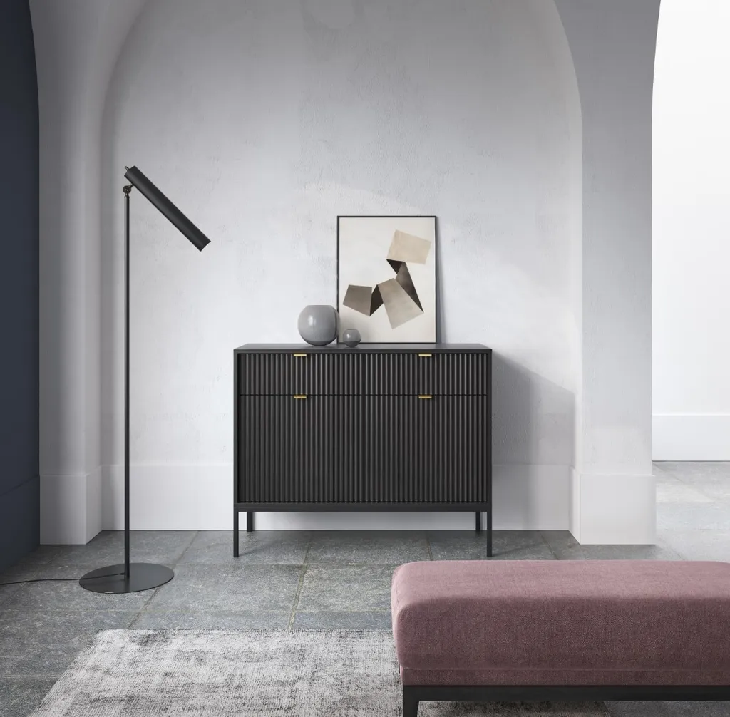 Commode de Chambre NOVA 104 cm Noire - Idéal Rangement Vêtements