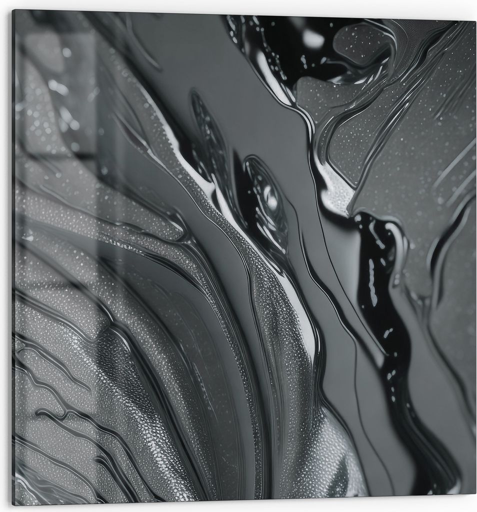 DEQORI Küchenrückwand Glas 60x60 cm 'Metallische Flusslinien' Spritzschutz Bad Rückwand Küche