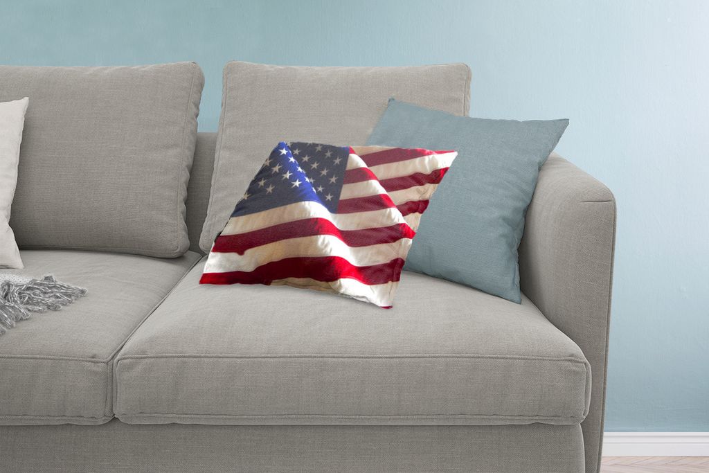 MuchoWow Zierkissen Sofakissen Wohnzimmer Dekokissen 60x40 cm Ausschnitt aus einer Flagge der Vereinigten Staaten - Kopfkissen - Polster mit Foto