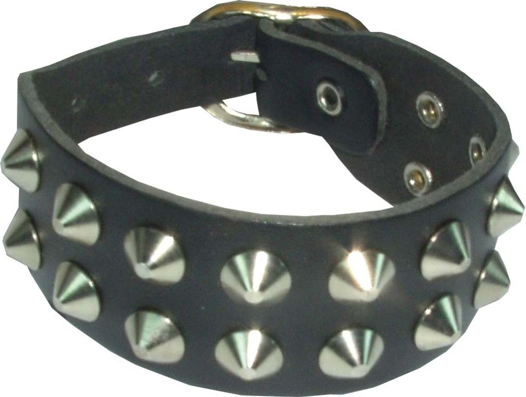 Armband 2-reihig Spitznieten schwarz Produktbild 